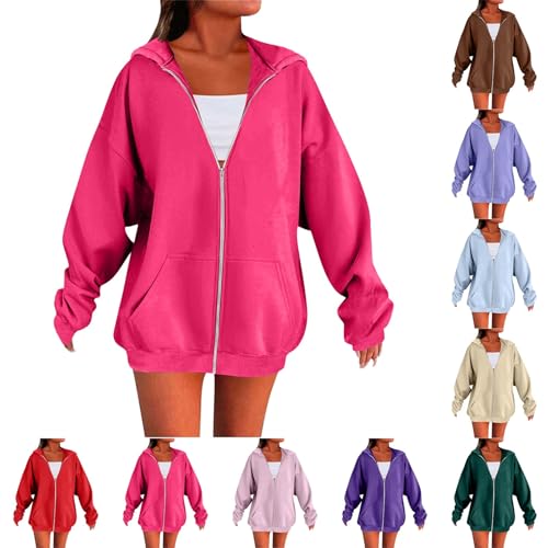 Sudaderas Mujer con Capucha Cremallera Vestido Sudadera Oversize Manga Larga Chaqueta Entretiempo Talla Grande Chaquetas Ligeras Otoño Sweatshirt Abrigo Casual Invierno Abrigos Streetwear Hip Hop Moda