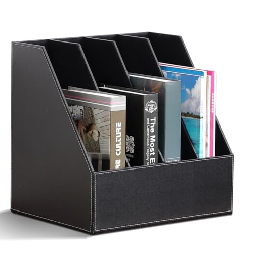 【Dlwk】厚板紙製 ファイルボックス A4 サイズ ファイルスタンド ブラック 縦型 整理用 収納ボックス 小物入れ 書類ケース 机上収納MC