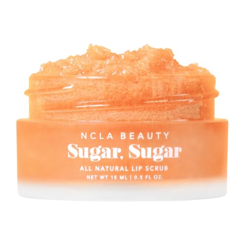 NCLA Beauty Sugar All Natural Lip Scrub - Lip Exfoliator - Made with Sugar, Cocoa and Shea Butter, Agave Nectar - Peach - 0.5 oz
