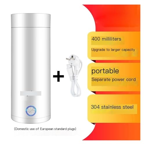 Tetera eléctrica portátil compacta 0.4L blanca miniatura 2