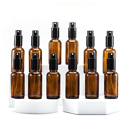 One Trillion 30ml flacon vaporisateur vide verre ambré, bouteille spray verre avec brouillard de pulverisateur fine, Pour huiles essentielles, aromathérapie, parfums, massages, pharmaciens - 12Pcs