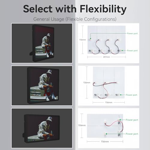 4PCS CMYK Lithophane LED Backlight Board Kit Compatible with Bambulab A1/A1 mini/P1/P2S/X1C/H2D 3D-Druckern,PCB-Lichtboard-Kit mit USB-Stromkabel/Verbindungskabel für 3D-Gedruckte Fotomodelle