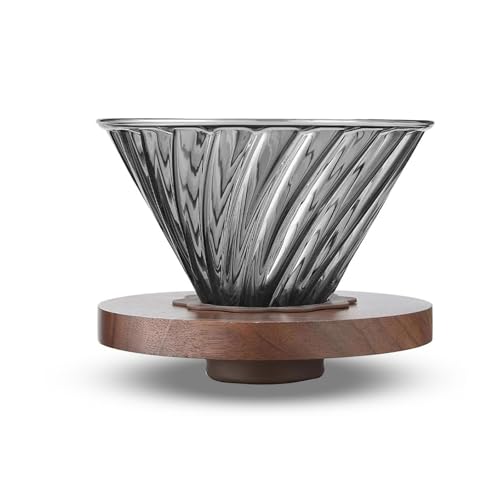ESTVLB コーヒードリッパー V60 ドリッパー 01 耐熱ガラス 木製ホルダー コーヒーサーバー 1~2人用 円錐 コーヒー ドリップ 器具 コーヒーフィルター コーヒードリッパー セット コーヒー ハンドドリップ 喫茶店 カフェ