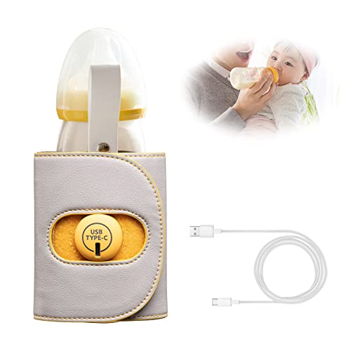 Putybudy Calentador de Biberones Portátil Calentamiento Rápido Calentamiento a Temperatura Constante para Amamantar Alimentación Nocturna (Gris) Cover