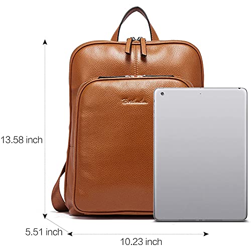 Bostanten Genuine Leather Backpack Purses Casual College Travel Bags For Women Brown And Leather Wallet For Women Rfid Blocking Zip Around Credit Cards Holder Phone Clutch Brown #TOP3