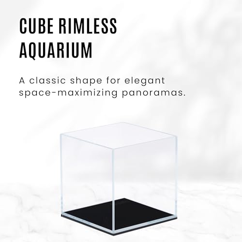 Image of UNS Ultra Clear Rimless Tank - 33GAL | 125L - 19.68x19.68x19.68 | 50x50x50 CM, 8mm Glass Thickness, Leveling Mat Included - Low Iron, High Clarity Fish Tank w / 45 Mitered Edge - [50C]
