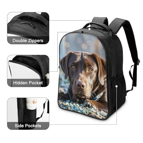 Backpack for Women Men Travel Laptop Backpack Lightweight Bookbag Brown Labrador Retriever Daypack for Work Hiking4