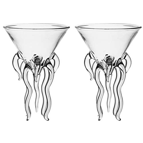 Cocktail Drinking Cup 2pcs glass mug octopus cocktail glasses martini glasses glass goblet for aperitif bar pub martini highball glasses glasses disposable glasses Glass Cups
