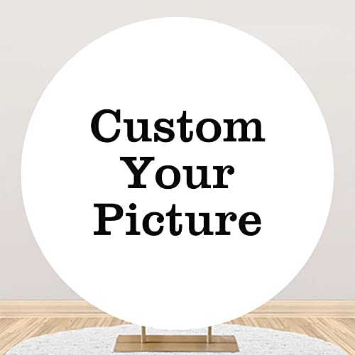 Leowefowa 7.2x7.2ft Polyester Round Personalized Backdrop Customized Backdrop Custom Image Design Your Own Customized Circle Backdrop for Photography Event Baby Shower Wedding Birthday Backdrop