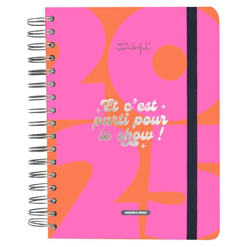 Sr. Wonderful – Agenda Wonder 2025 diaria – ¡Y se ha ido para el show! - Incluye 8 hojas de pegatinas y blocs de notas pegatinas