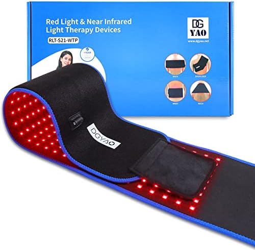DGXINJUN Red Light Therapy for Body Muscle Pain Relief Devices Led Infrared Wrap Back Pain Relief Wearable Belt with Pulse Mode Home Use Joints Muscle (Blue)