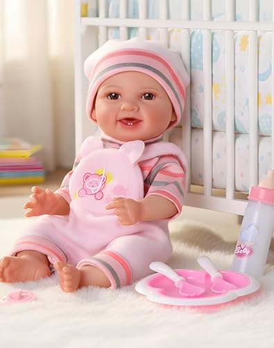 BABESIDE Baby Doll Girl - 12-Inch Realistic Baby Dolls with Magic Feeding Bottle Real Life Vinyl Toy Gift for 3+ 4 5 6 Years, Ideal for Birthday,...