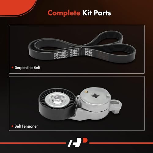 Image of A-Premium Engine Serpentine Belt Drive Kit with Tensioner Compatible with Toyota Camry 2012-2017, RAV4 2009-2018 & Scion tC 2011-2016 - DOHC L4 2.5L