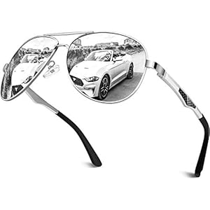 CGID GA61 Lunettes de soleil polarisées UV400 Pilote en alliage Al-Mg premium, Lunettes de soleil réfléchissantes avec charnières à ressort pour hommes et femmes