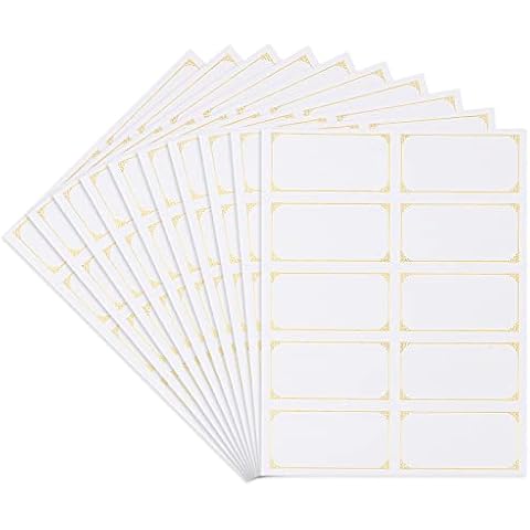 Bekecidi 100 Stück Große Klebeetiketten, Selbstklebende Blanko-Aufkleber Etiketten Cover