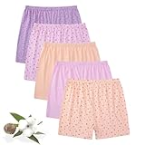 Ogvfunv Cotton Women's Underwear Boxer Briefs Loose Soft Panties Shorts For Middle Elderly Ladies 5pcs,XL White
