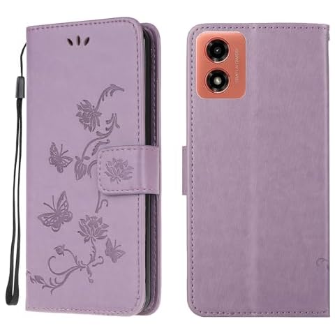 Wuhaizher Shockproof Leather Wallet Case for Moto E14/G04/G24 Cover