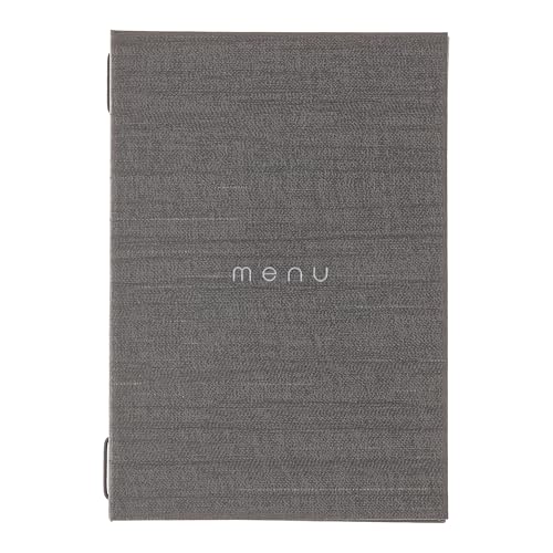 DAG Style, Portamenu Ristorante A5 Linea Italy, Menu Ristorante con scritta "menu" Colore Grigio, PU, 100% Made in Italy