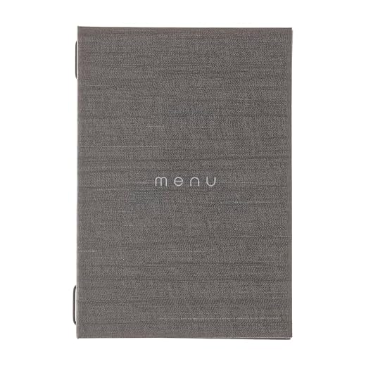 DAG Style, Portamenu Ristorante A5 Linea Italy, Menu Ristorante con scritta "menu" Colore Grigio, PU, 100% Made in Italy
