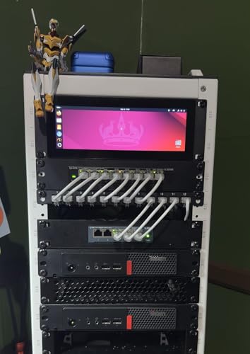 Image of 7.84 Inch 2U Rack Mount Touchscreen Monitor,1280x400 IPS Secondary Display with Speaker, Compatible with DeskPi RackMate T0 /T1 /T2 /T0 Plus /T1 Plus /TL1, Tecmojo 4U /6U /9U /12U 10inch Server Rack Cabinet