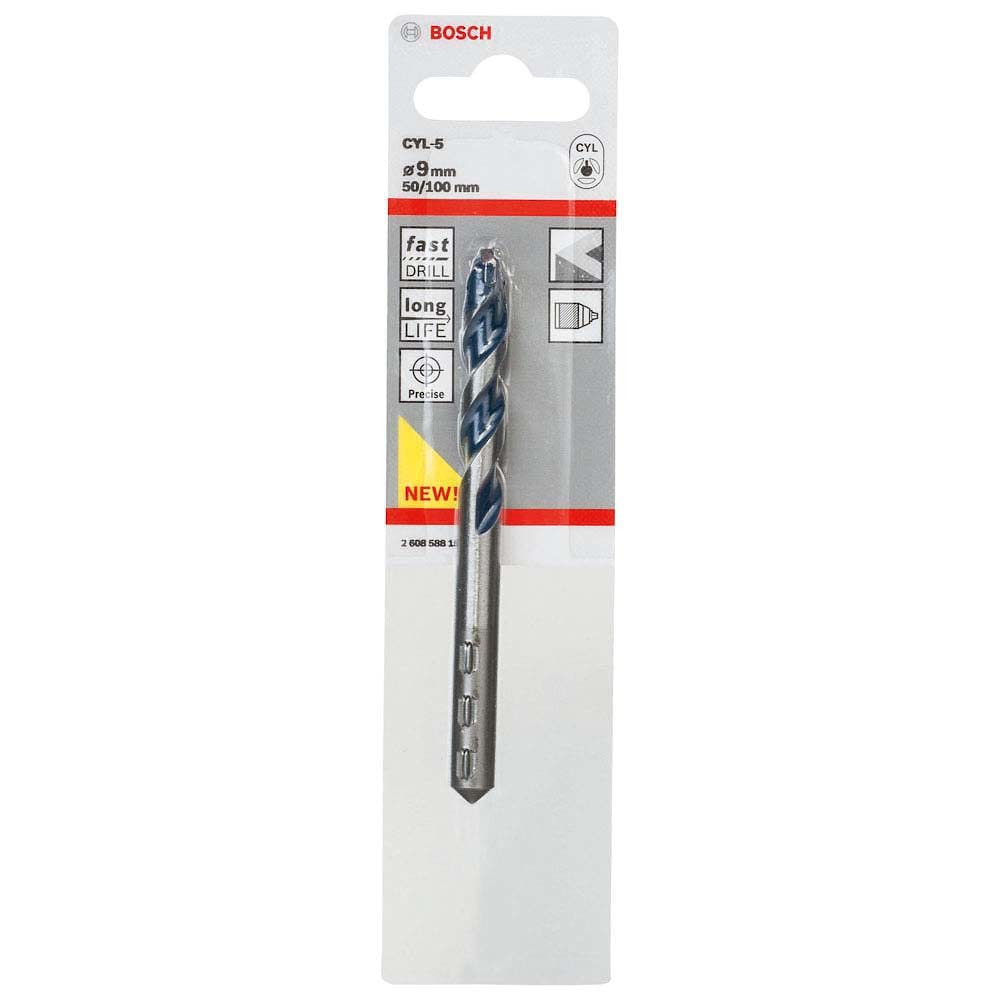 Bosch Bosch Professional 1x CYL-5 Concrete Drill Bit (for Concrete, Ø 9 x 100 mm, Robust Line, Accessories for Impact Drills)