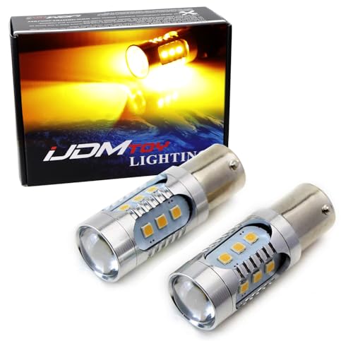Repuesto LED iJDMTOY 1157 BAY15d Ámbar Super Brillante