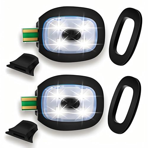 Gasusen 2PCS USB Rechargeable Light for LED Beanie Hat, Replaceable Headlamp Cap DIY Replacement Hat LED Light for Men and Women, Black (A)