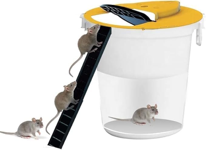 Mouse Trap Bucket Lid for Mice (Bucket Not Included) Rats, Chipmunks, Squirrels, Hamsters & Rodents, Reusable Rat Catcher Trap/Rat Trap Cage, Rat Repellent for Home Door Style-image-30