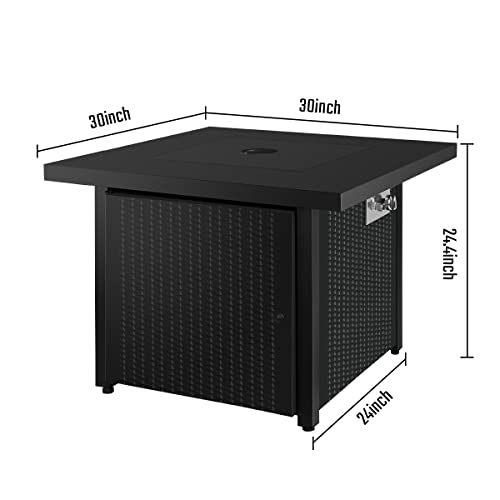 Gardtech 30In Fire Table, Propane Gas Fire Pit Table With Glass Stone, 50000 Btu Auto-Ignition Gas Firepit Garden Leisure Table For Garden Outdoor #TOP1