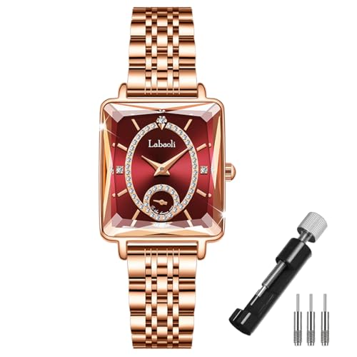 Montre femme or rose carré pour look décontracté et grandes occasions
