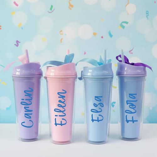 Image of Humyoun 6 Sheets UV DTF Cup Wrap Name Stickers for Water Bottles Waterproof Custom Vinyl Decals Personalized Lettering Gift Stickers for 14-40oz Tumbler Cups Mugs DIY Craft (Blue)