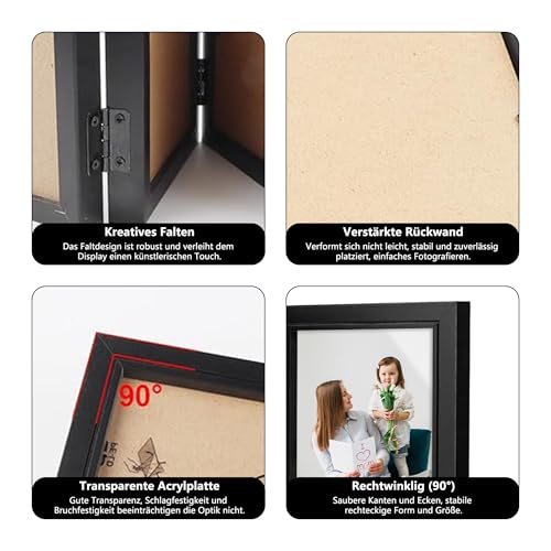 Cadre Photo Collage Pliable Multiple Photo: 10 x 15 cm Pliable Verticales Frame Décoration pour Bureau Chambre Famille Salon Cadeau – Image 5
