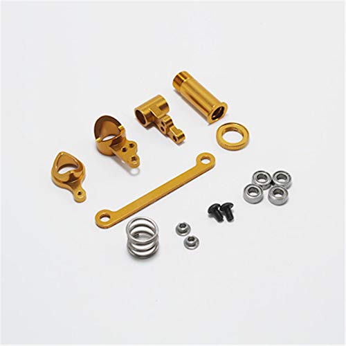 per WLtoys 1:14 144001 RC Ricambi Auto Completo Aggiornamento Metallo C Sedile Sterzo Braccio Oscillante Albero di Trasmissione Centrale, Giallo