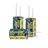 Cermant 10pcs 450V 10UF Capacitor 10X17MM(0.39x0.67in) High Frequency Aluminum Electrolytic Capacitors for TV, LCD Monitor, Game