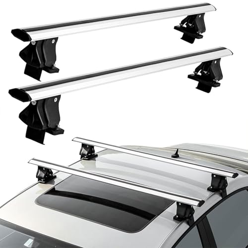 Without Roof Rail Rack Lockable Roof Rack Cross Bars Fit for Dodge RAM 1500 4 Door 2009-2017 2018 Crossbars Rooftop Luggage Cargo Carrier