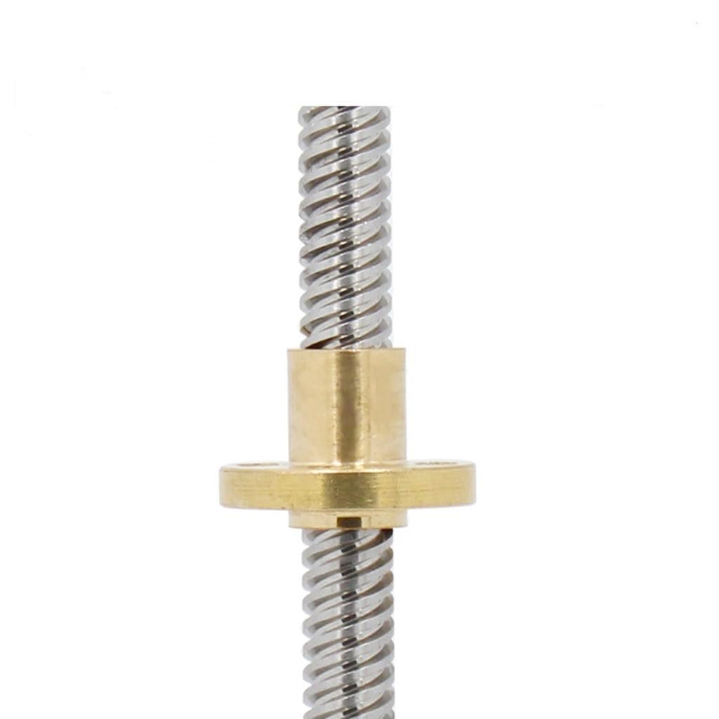 Gewindestange aus Edelstahl, 1 Stück, 3D-Drucker T8, 8 mm Durchmesser, Steigung 2 mm, 8 mm Steigung 2 mm, Länge 100 mm, 150 200 250 300 350 400 450 500 550 600 800 mm, mit Kupfermutter