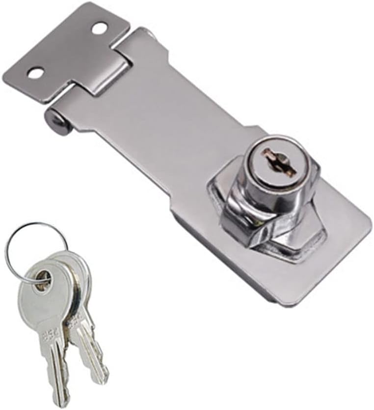 3 Inch Hasp and Staple 90 Degrees Metal Lock Hasp Twist Knob Keyed