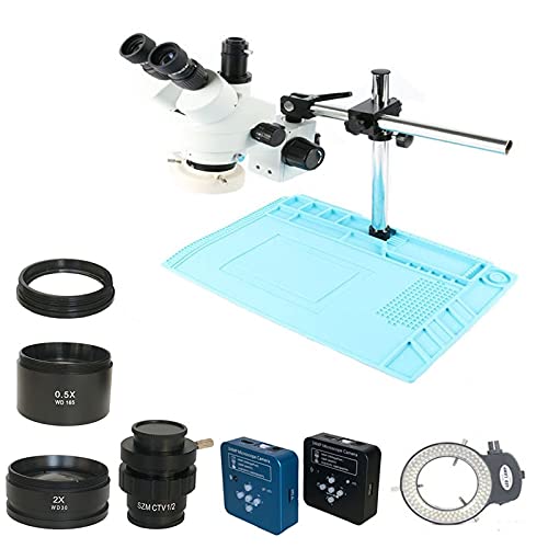 Cámara microscopio digital de vídeo HDMI USB de 34 MP 3.5X-90X simul-Focal microscopio estéreo trinocular soldadura PCB kit de reparación de teléfono (Color: 3.5X 90X CTV0.5 34MP) (3.5X 90x Ctv0.5