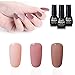 Produktbild UV Nagellack Gel Shellac Nägelgel Set Gel Nude Farbe Soak Off Nail Polish Art Maniküre 3Stück 7ml(5.9cm*2.5cm) von Fairyglo