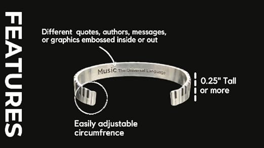Amazon.com: Quotable Cuffs Piano Cuff Inspirational Jewelry