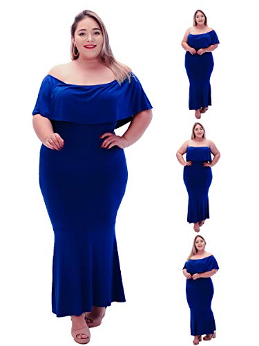 Vestido 4 em 1 Plus Size Longo Lançamento (Azul, G2)