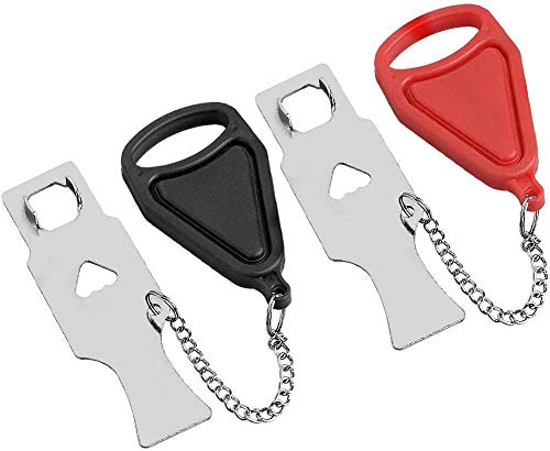 2PCS Portable Door Lock,Travel Lock, Safety Door Stopper Security, Additional Protection for Home, Apartment, Hotel, School, Airbnb