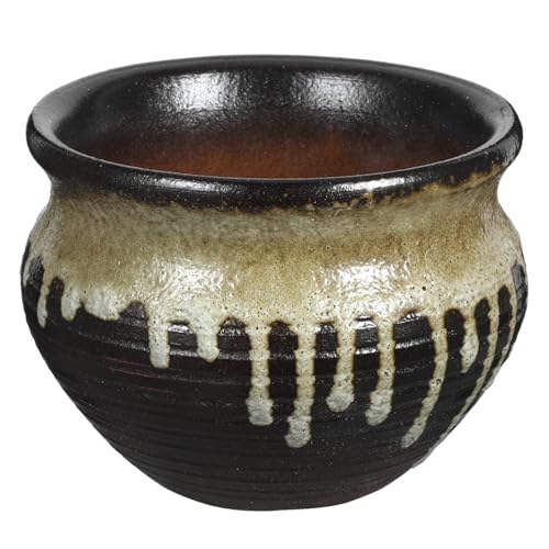 COOPHYA 1 Pieza Maceta De Cerámica Suculenta Pequeñas Macetas para Suculentas Decoración De Flores Plantas Largo Cúpula Mini Florero Mini Containers Hervir a Lento Tetera Dejar Black