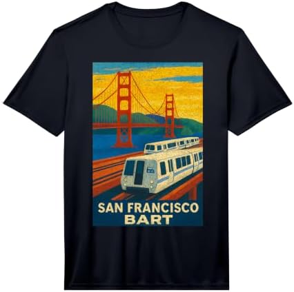 San Francisco BART Train Gate Golden Bridge Travel Art Performance T-Shirt - 1