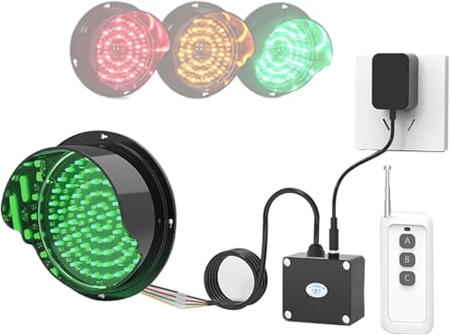 DOWMGYDX LED Traffic Stop Light Indicator Light, Red/Green/Yellow Stop and Go Light with Remote Controller, PC Housing Waterproof IP65 Industrial Indicator Warning Light. ﻿(125mm/5in)
