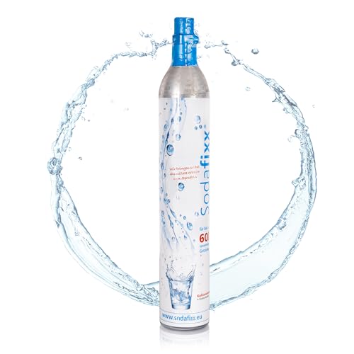 Sodafixx CO2 Zylinder für 60L Sprudelwasser - Kohlensäure Zylinder zum Einschrauben für Sodafixx Wassersprudler - Kompatibel mit vielen Wassersprudlern mit Schraubverschluss - abgefüllt in Deutschland