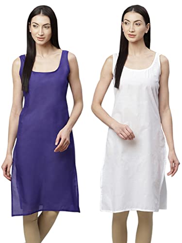 Image of Ada Womens Terivoile Cotton Suit Full Slip /Camisole (Pack of 2) A301831