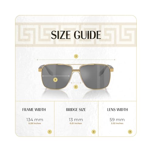 Versace VE2174 Square Sunglasses for Men +BUNDLE with ACCESSORY EYEWEAR KIT4