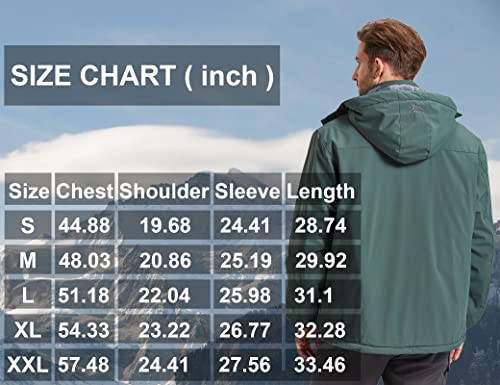 Image of ELLSWOS Men's Waterproof Ski Jacket Winter Snow Coat Warm Hooded Raincoat Windproof Windbreakers