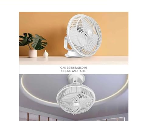 Image of STARVIN 9 Inch Table Fan for Home & Office | Medium Size Desk Fan with 3 Mode Adjustable Speed | 2400 RPM Motor Low Noise Air Circulation Fan (White)